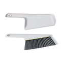 Mini dustpan and brush set with white handle and grey soft bristles for desktop cleaning - Set (Brush + Dustpan) / Elegant White