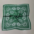 Green paisley pattern square silk scarf with elegant emerald floral print and borders - New Cashew Rose Red Square Scarf / 65