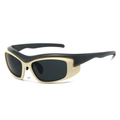 Cream and dark grey sports sunglasses for outdoor cycling and running activities - Regular / Black/Cream/Grey