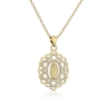 Luxurious gold-plated Virgin Mary pendant necklace with sparkling zircon halo design - Hummingbird Necklace with Chain