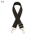 Detail of adjustable rhombus pattern strap with golden metal swivel hooks and buckles - Silver Clasp / Army Green