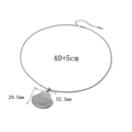 Détail du collier pendentif coquillage avec dimensions 29,5mm x 32,3mm et chaîne 45cm - Grand Collier Coquillage (H330) / Argent