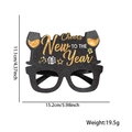New Year party glasses in black glitter with gold Cheers text and champagne detail - New Year Glasses / Black Gold Wine Glass Gift Box Style