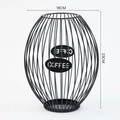 Black egg-shaped metal coffee capsule holder with COFFEE label and iron wire design - Large / Black