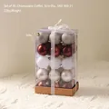 30pcs champagne and brown Christmas ball ornaments in mixed glitter and matte finishes - 369-21 Champagne Coffee (5cm-30pcs)