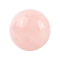 Polished natural pink crystal quartz sphere with smooth finish on white background - 40mm / Rose Quartz