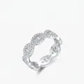 S925 Sterlingsilber Ring mit rechteckigen und runden Zirkonia in Pavé-Fassung - US Größe 5 / Silber