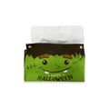 Green Frankenstein Halloween tissue box cover with Happy Halloween print and snap buttons - Green Cartoon Frankenstein