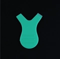 Green plastic Y-shape lash lifting tool with fine comb and non-slip ridges on black background - Y Brush / Green