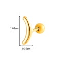 Golden daisy flower cartilage stud earring with micro-set zircon and ball back - Gold Crescent Moon Simple Style (2620-8#) / Gold