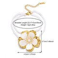Double-layer pearl bracelet with golden flower pendant and size specifications - Gold B02767G