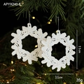 White snowflake Christmas ornament with glitter finish, 11x11cm festive tree decoration - Wreath/2 Packs
