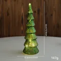 Lighted green glass Christmas tree figurine with gold glitter and warm glowing LED lights - Christmas Tree Type E / With Lights/Button Battery