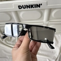 Detail shot of black rectangular cycling sunglasses showing inner temple specifications - One-piece Shield Glossy Black White Mercury
