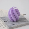 Purple spiral geometric scented candle 5.7cm height on marble base for home decor - Vertical Spiral / Purple (Lavender)