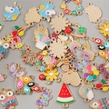 Assortiment exquis de pendentifs colorés en émail hibou et licorne pour bijoux - Styles à Paillettes Mixtes