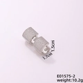Pendientes de aro plateados con circonitas brillantes, tamaño 1,5cm x 1,7cm - Grande / Plateado