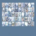 Blue Wonderland vintage mixed media paper set featuring 50 fantasy stickers and cards - Blue Fairyland