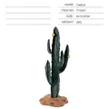 Figurina di cactus artificiale verde con fiori gialli su base di sabbia - Cactus con Fiori Gialli (T15251)