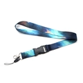 Polyester lanyard with romantic starry space patterns and durable lobster clasp buckle - KP792-10 Colorful Universe Starry