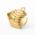 Detailed gold tropical fish pendant in stainless steel with textured fish scales - Tropical Fish (16.5mm*17.5mm) / Gold