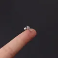 Silver 16G arrow cartilage stud earring with cubic zirconia and screw ball back - Silver Arrow Shape Style (354-14#S)