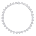 Collana a cuore color argento con zirconi cubici in stile hip hop alla moda per donna - Collana (46cm) / Argento