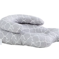 Riduttore nanna neonato con motivo geometrico grigio e bianco e cuscino a forma di U - Grigio Geometrico