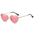 Occhiali da sole a cuore vintage con montatura in metallo dorato e lenti rosa - Montatura Oro Lente Rosa Oceano C4