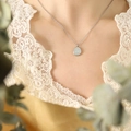 Collana con ciondolo ovale argento irregolare e incisione You are in my heart sopra - 40+5cm / Color Acciaio