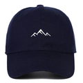 Marineblauwe katoenen baseballpet met witte bergborduring voor zomerse buitenactiviteiten - Verstelbaar / Marineblauw