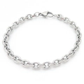 Classic silver stainless steel chain bracelet with secure lobster clasp for men and women - Flat Cut Lobster Clasp (5.4mm) / 19cm / Steel