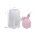 Easter bunny egg silicone mold for DIY candles with size dimensions 7.9cm x 11.2cm - Bent Ear Rabbit - Large