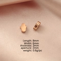 Detalles del dije Mano de Fátima oro rosa con medidas: 8mm de largo y agujero de 2mm - Oro Rosa Agujero Horizontal Palma (XKZ005)