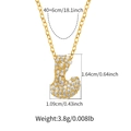 Detailed size chart for Gold Letter J Necklace with cubic zirconia and chain measurements - Letter L Style (KN0422-L)