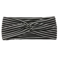 Elastisches Yoga-Stirnband mit schwarz-weißem Wellenmuster und geknotetem Design - Wellenmuster Schwarz