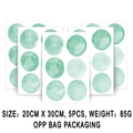 Set di 5 adesivi murali bohémien in PVC a pois acquerello verdi per cameretta bimbi - Pois Acquerello Verdi (Stile H) / 20x30cm (5 Pezzi/Confezione)