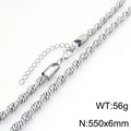 Chaîne de collier torsadée en acier inoxydable argenté avec fermoir mousqueton 550mm - Chaîne Torsadée Argentée 550x6mm (KN300979-ZJZL)