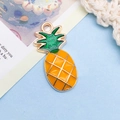 Cute yellow enamel pineapple charm with gold metal frame for DIY jewelry making - 1 Piece/Pack (11.5x24mm)