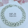 Bracciale da uomo bizantino argento, larghezza 11mm e lunghezza 22cm in acciaio inox - 11mm*22cm / Color Acciaio