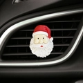 Detail of Santa Claus car air vent clip with red hat and white beard decoration - Large Santa Claus Head