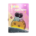 Passhülle in Rosa und Beige mit geprägten Astronauten und Weltraum-Reise-Design - Rosa Beige Weltraumreise