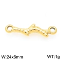 Golden stainless steel ocean theme connector for DIY jewelry, size 24x6mm - Gold Branch Connector (KLJ9919-Z)