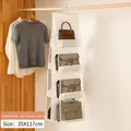 White 8-pocket hanging purse organizer made of non-woven fabric, size 35x117cm - 8 Compartments [Double Sided] / White