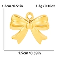 Detail of gold bow pendant with dimensions 1.3cm width and 1.5cm height measurements - Mini Rounded Bow / Gold