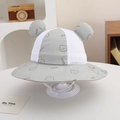 Cappello da sole grigio per bambini con orecchie da orso e rete traspirante - 50cm / verde chiaro