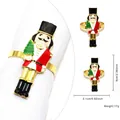 Golden nutcracker napkin ring with red uniform and green tree for Christmas table - Nutcracker (68)