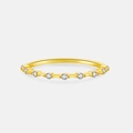 Elegant gold S925 sterling silver ring with delicate white zircon pave setting - Mmr220 (18k Gold) / Size 6