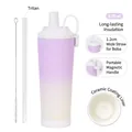 830ml lila-creme Farbverlauf Edelstahl-Isolierbecher mit praktischem Magnetgriff - 830ml / Hellvioletter Farbverlauf