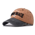 Gewaschene Vintage Miami Beach bestickte Baseballkappe für Damen und Herren, Braun - Orange